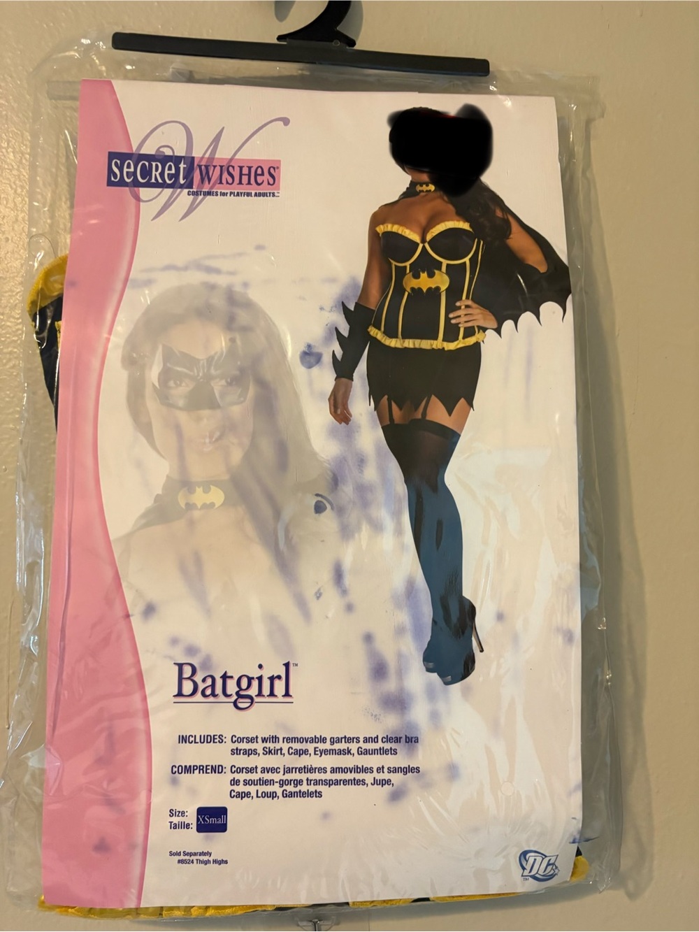 Batgirl Corset Costume Set Adult XS Halloween